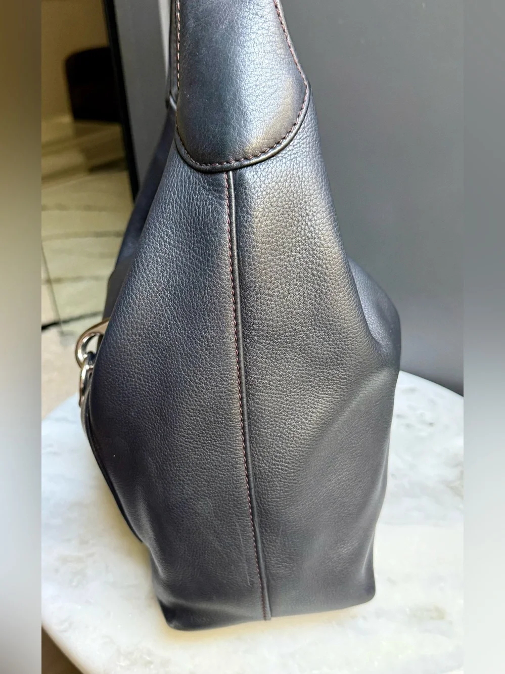 Dooney & Bourke Black Pebbled Leather Lock Sac Hobo Bag 🖤